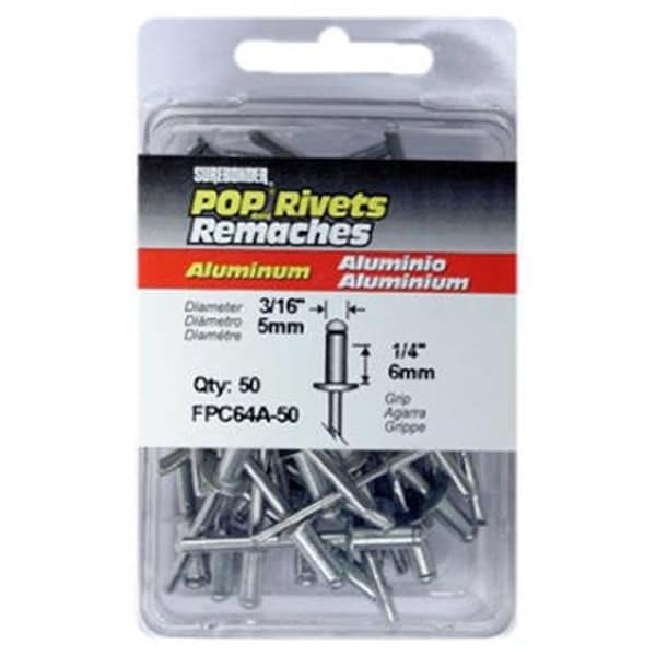 Fpc FPC FPC64A-50 Surebonder 50 Pack Medium Aluminum Rivet 142034 - main